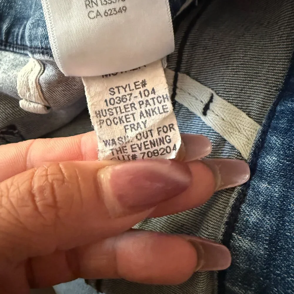 Mother Womens Hustler Patch Pocket Ankle Fray Jeans Size 27 - Picture 6 of 8